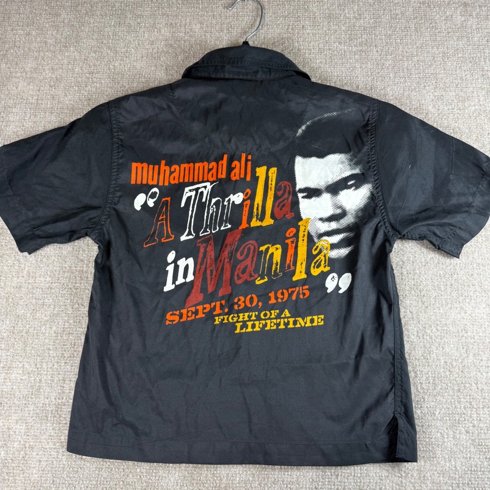 Platinum FUBU Muhammad Ali Thrilla in Manila Kids Shirt Black Size M Boxing Top - Picture 9 of 9